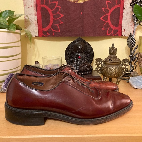 Allen Edmonds Belgium Oxford Dress Shoes Mens 8.5 E Burgundy Leather Career Work main image 4
